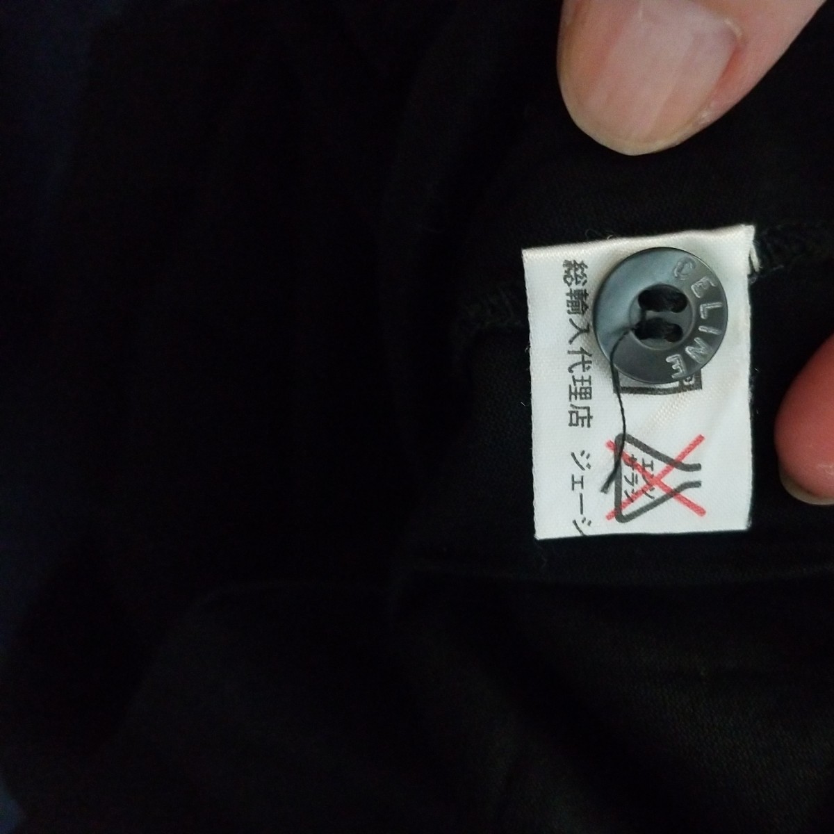 CELINE HOMME セリーヌ　半袖ポロシャツ　黒　XL イタリア製_画像4