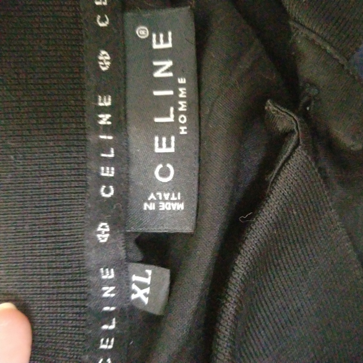 CELINE HOMME セリーヌ　半袖ポロシャツ　黒　XL イタリア製_画像3