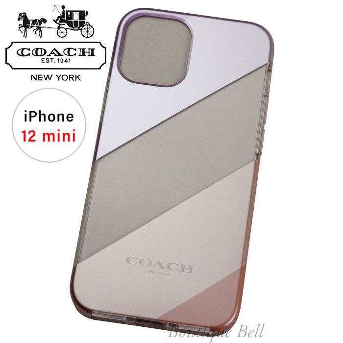 タイムセール!】 ストライプ メタリック 新品!コーチ iPhone12mini