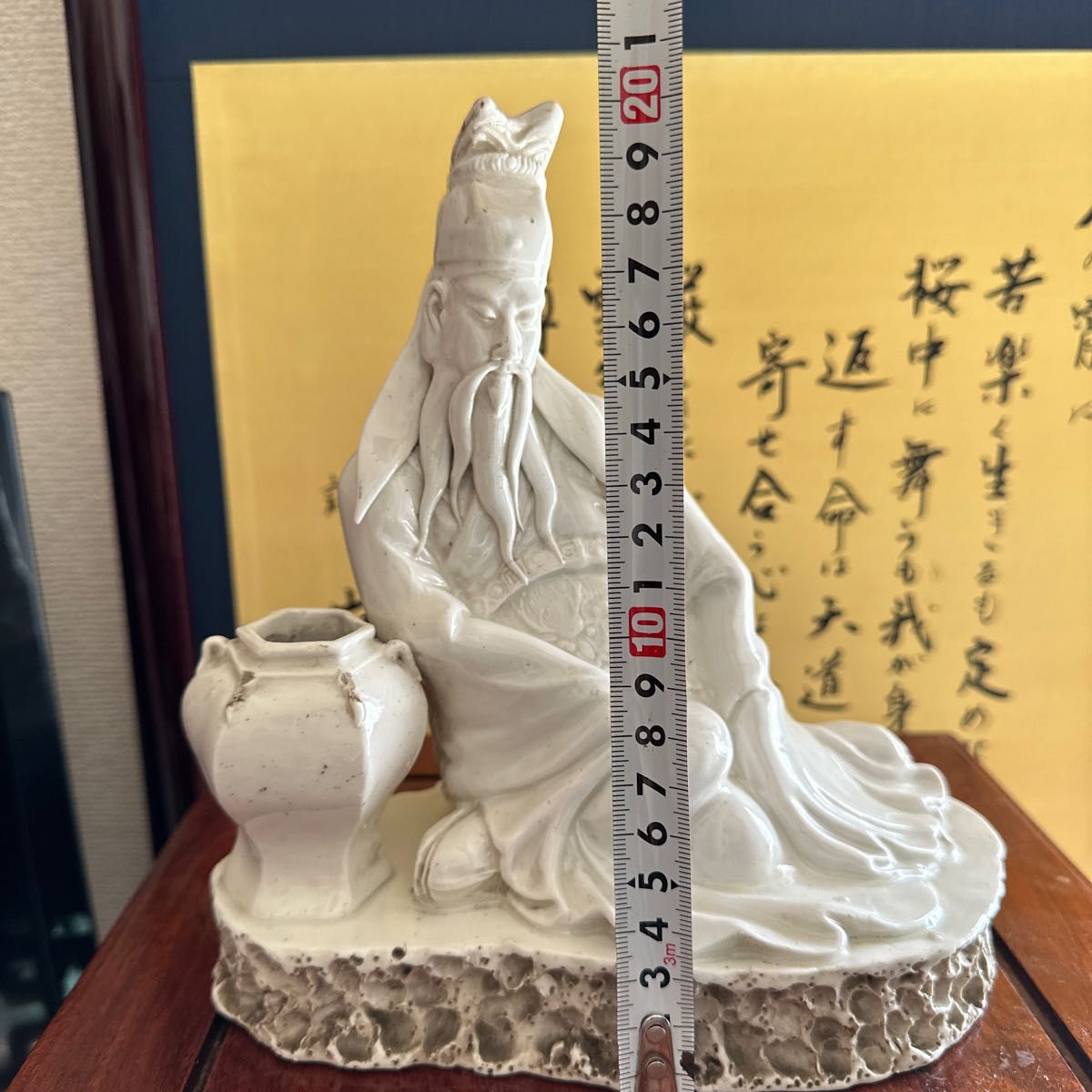 中国古玩　骨董品　清　古磁　白磁　徳化白磁　李白醉酒図　中国美術　古美術