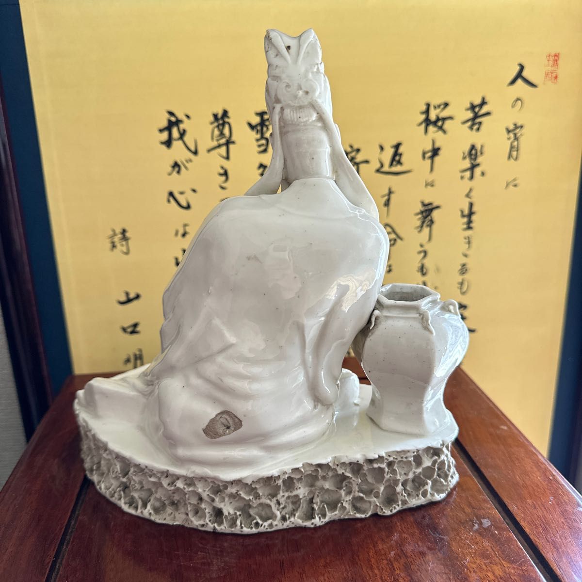 中国古玩　骨董品　清　古磁　白磁　徳化白磁　李白醉酒図　中国美術　古美術