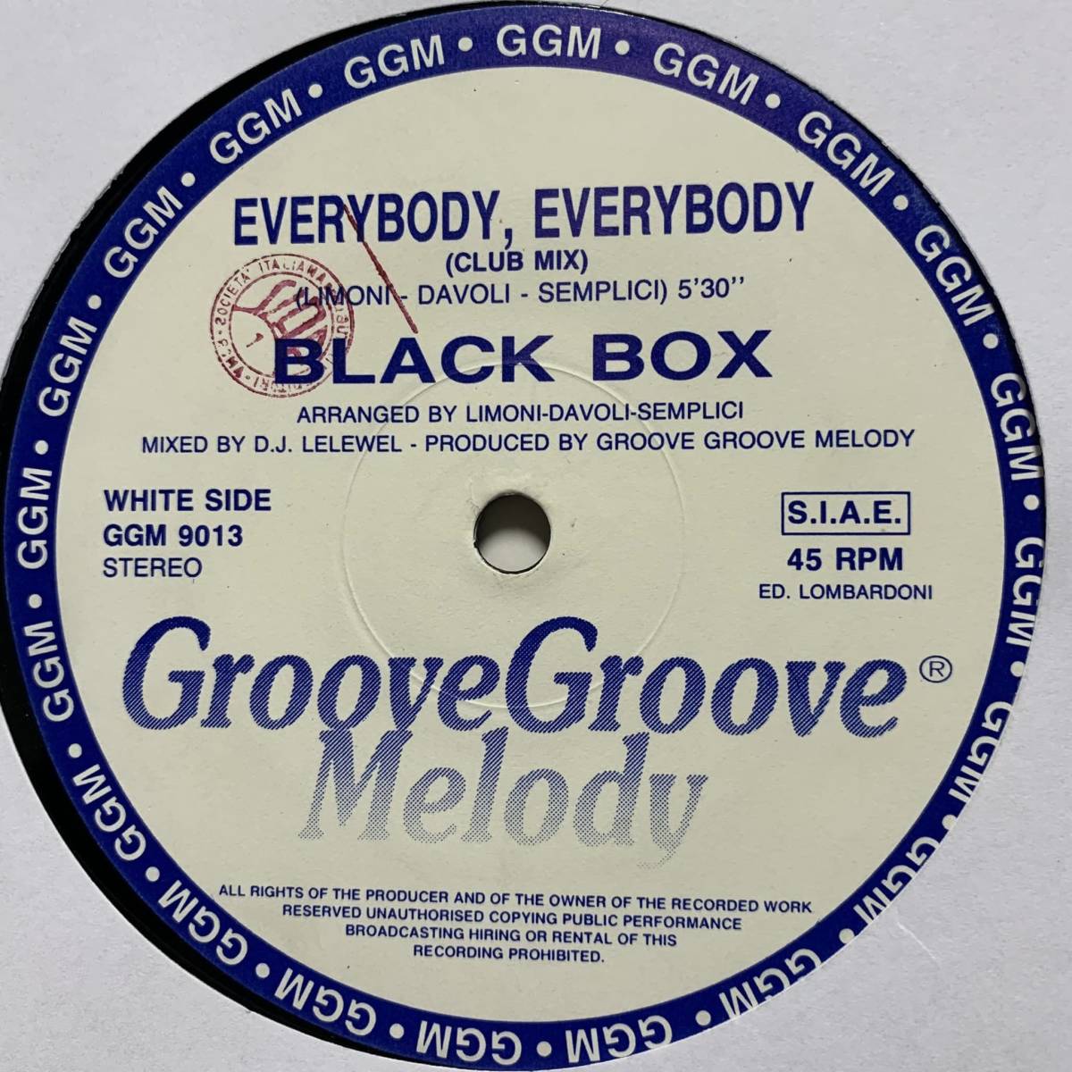 ◆Black Box - Everybody, Everybody◆12i nch イタリア盤 clubヒット!!_画像3
