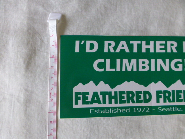 FEATHERED FRIENDS ステッカー FEATHERED FRIENDS 緑 グリーン フェザードフレンズ I'D RATHER BE CLIMBING ! 1972 Seattle USA_画像4