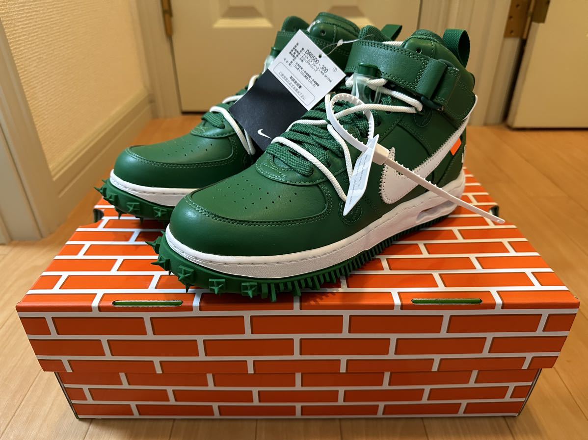 27cm Off-White NIKE AIR FORCE 1 MID SP LTHR Pine Green オフ 27cm Off-White NIKE AIR FORCE 1 MID SP LTHR Pine Green オフ