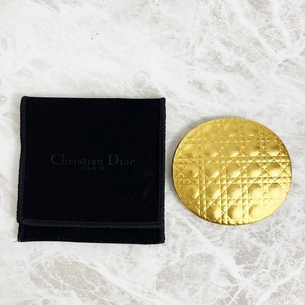 美品Chistian Dior クリスチャンディオールカナージュミラーゴールド鏡