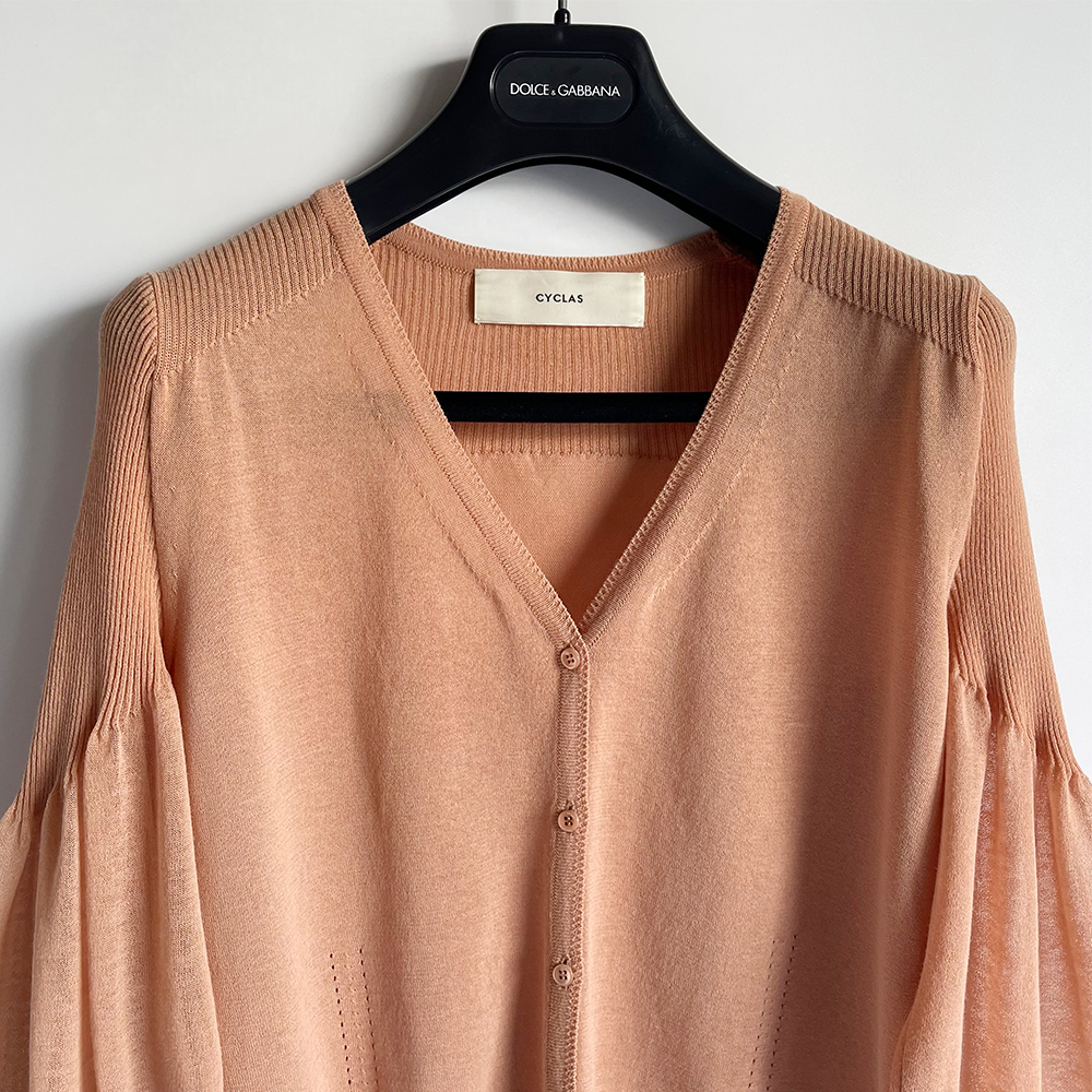 CYCLASsi Class * volume sleeve sia- cardigan XS cotton nylon soft terra‐cotta series pink regular price 58,300 jpy 