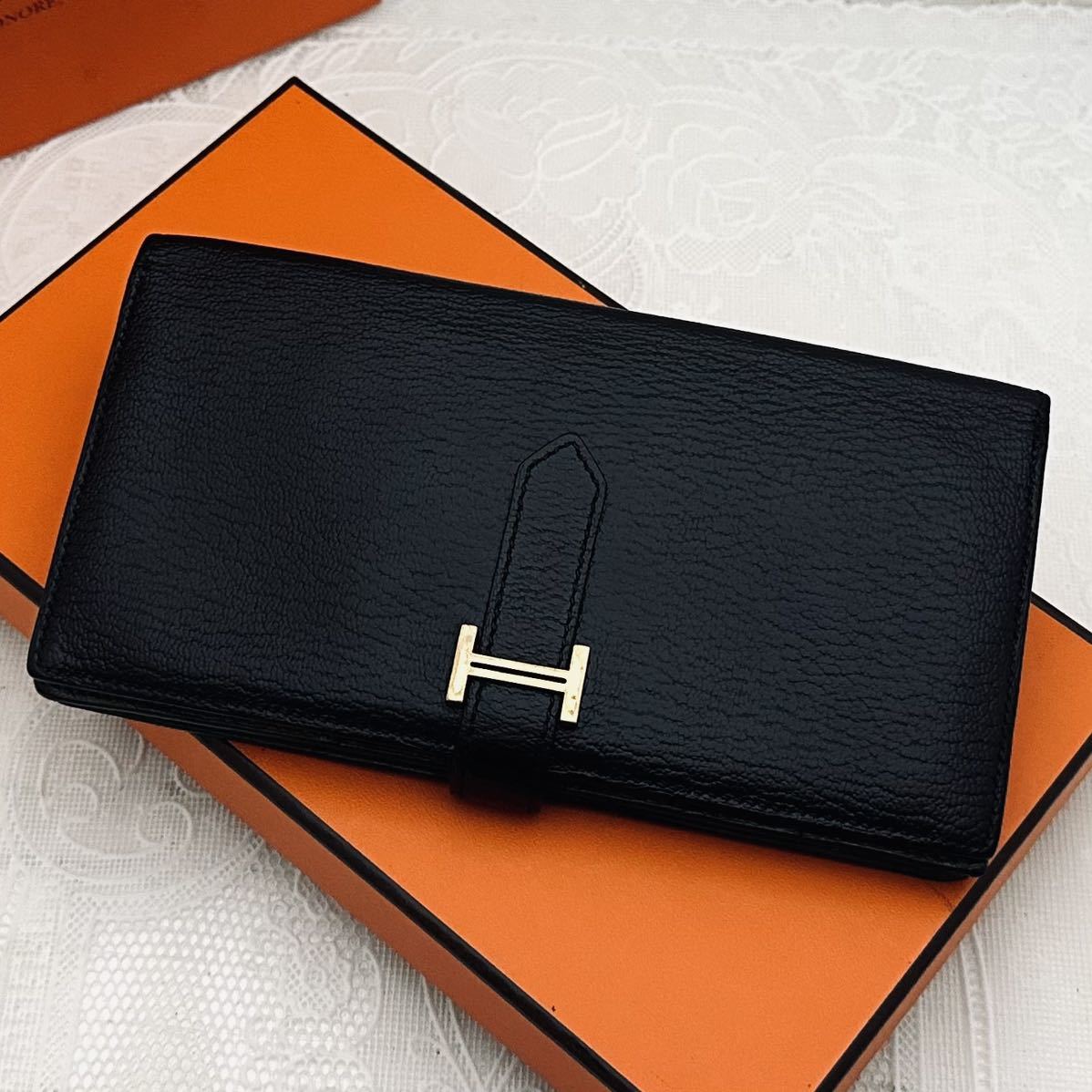 希少カラー【美品】HERMES エルメス 長財布 ベアンスフレ エプソン