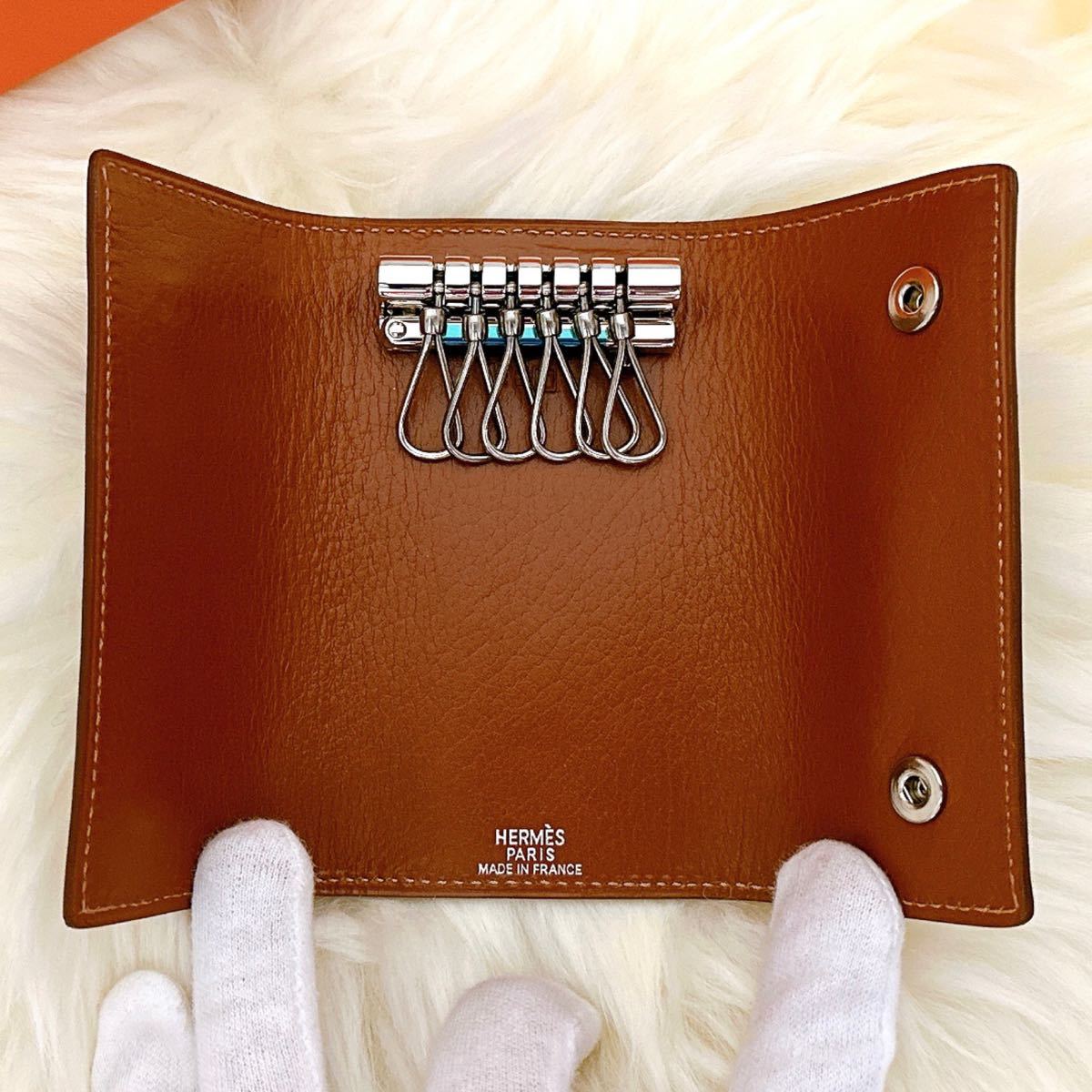 未使用 HERMES エルメス セリエ エテュイクレ 6連キーケース ゴールド