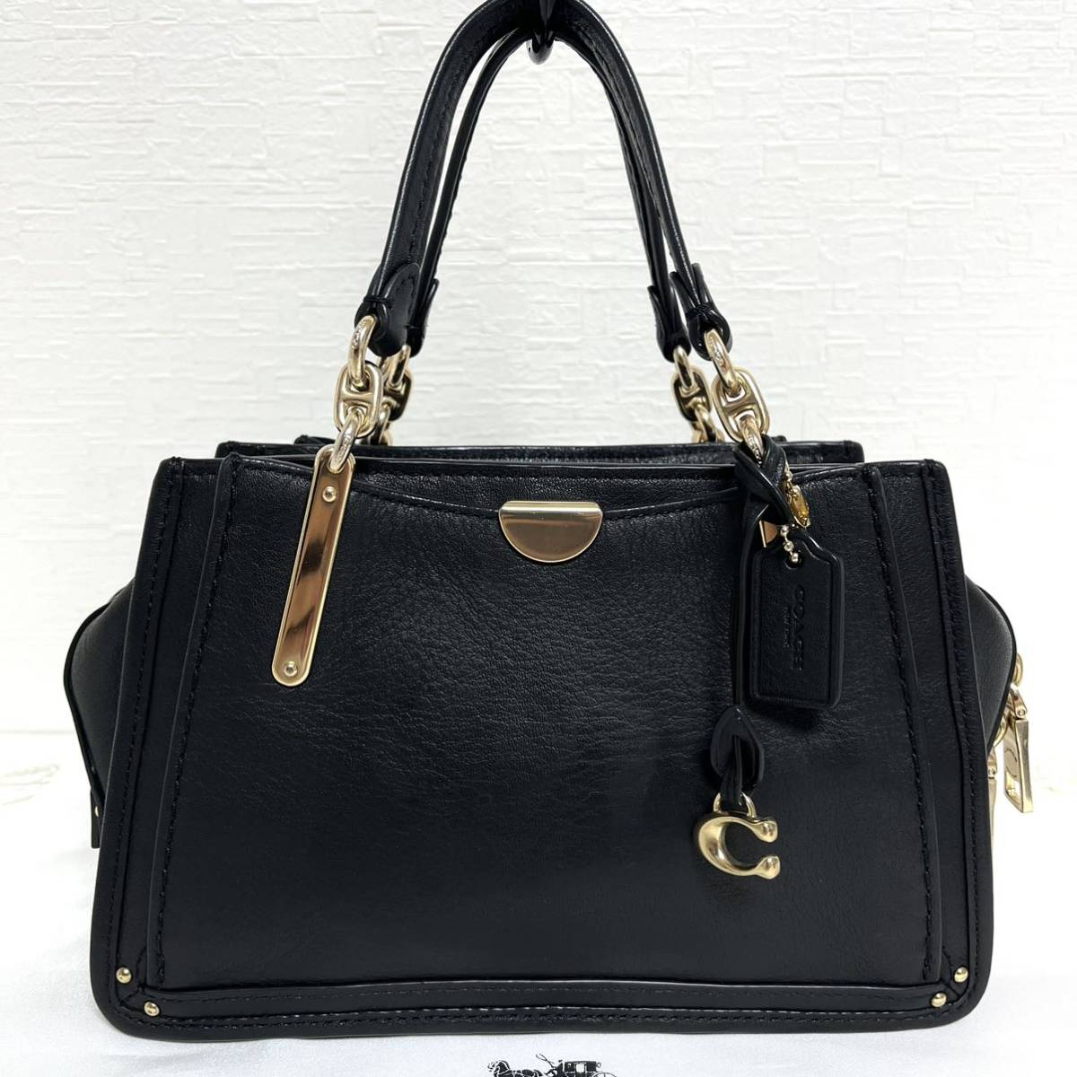 COACH コーチ ドリーマー サッチェル 2way レザー ショルダーバッグ ハンドバッグ レディース 本革 ブラック 黒色