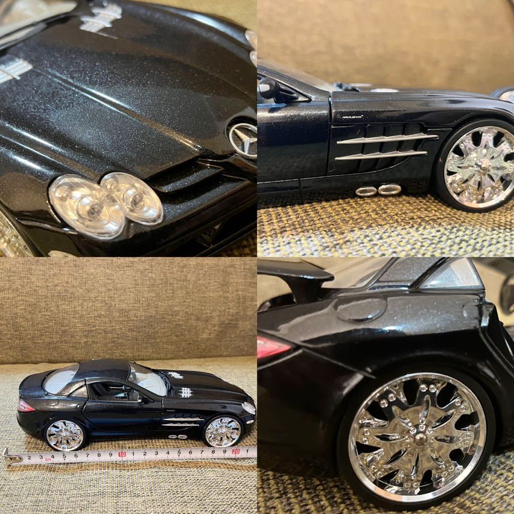 1/18 gunmetal Mercedes Benz SLR McLaren Mercedes Benz McLAREN luxury die-cast minicar modified custom goods lowdown 