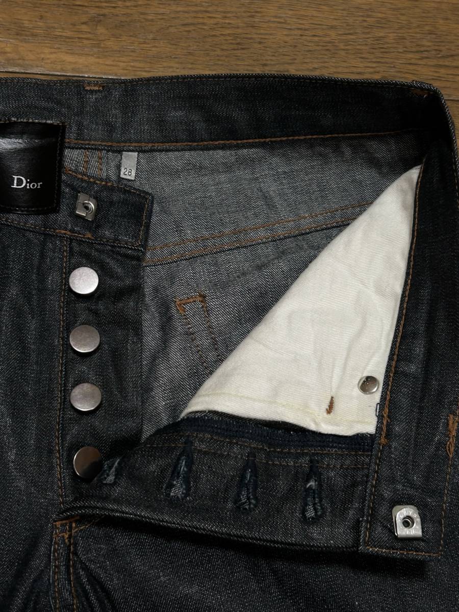 Dior homme Dior Homme 7H3110530580 полиуретан покрытие Denim брюки сделано в Японии темно синий не кромка прямой 28 BJBC.D