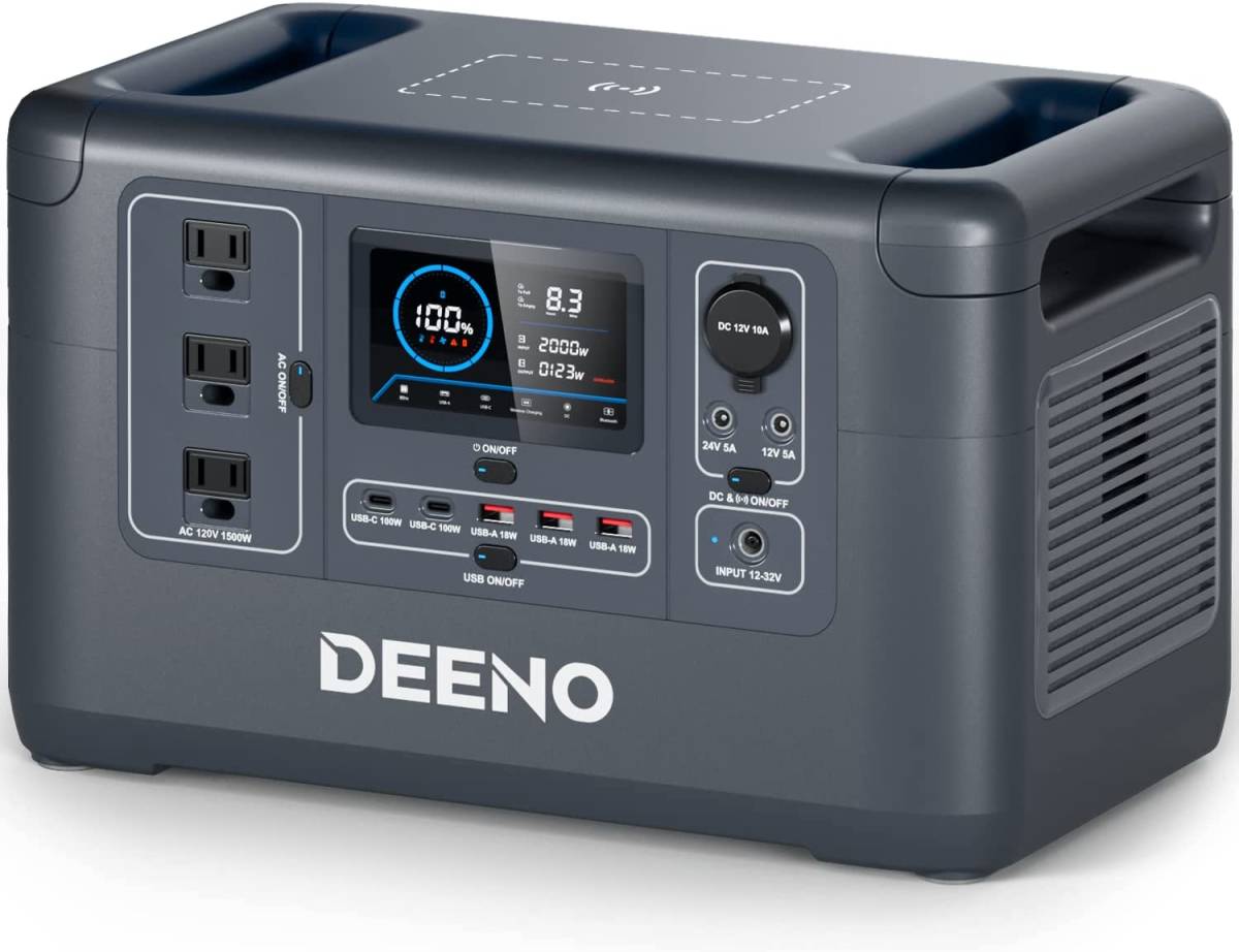 送料無料】新品 Deeno ポータブル電源 X1500 大容量1036Wh AC1500W