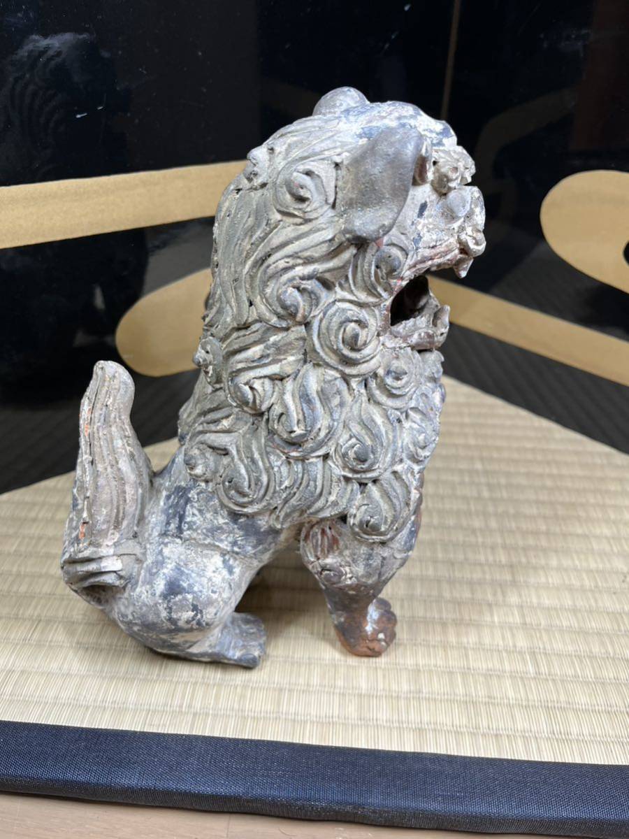 琉球　沖縄県　古陶磁　彩色　シーサー　獅子　置物　古琉球　壺屋焼　魔除け_画像4