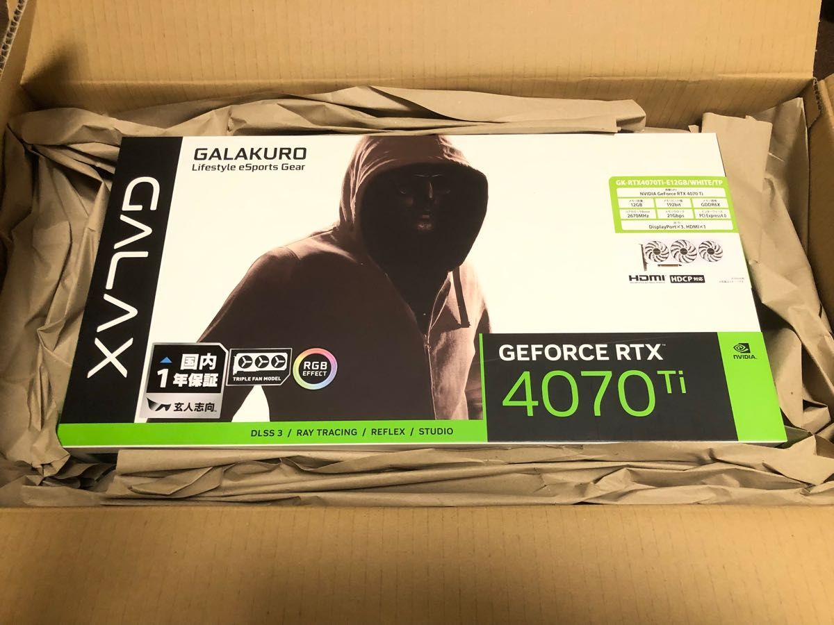 動作確認のみ美品 GALAX 玄人志向 GK-RTX4070Ti-E12GB/WHITE/TP 動作確認のみ美品 GALAX 玄人志向 GK-RTX4070Ti-E12GB/WHITE/TP