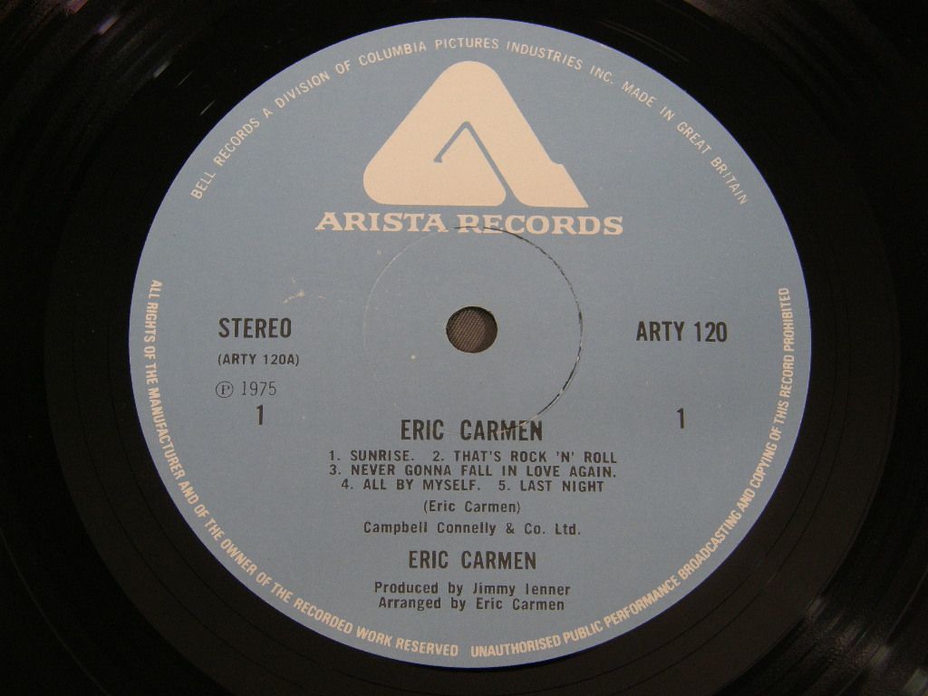 ★英LP ERIC CARMEN/1st ALBUM オリジ☆_画像4