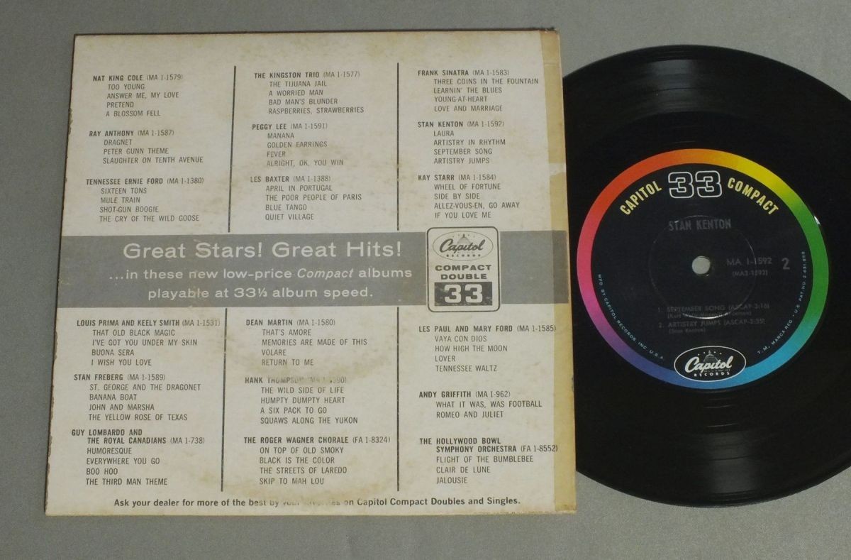 ●米7inch STAN KENTON/GREAT STARS ! GREAT HITS !○_画像2