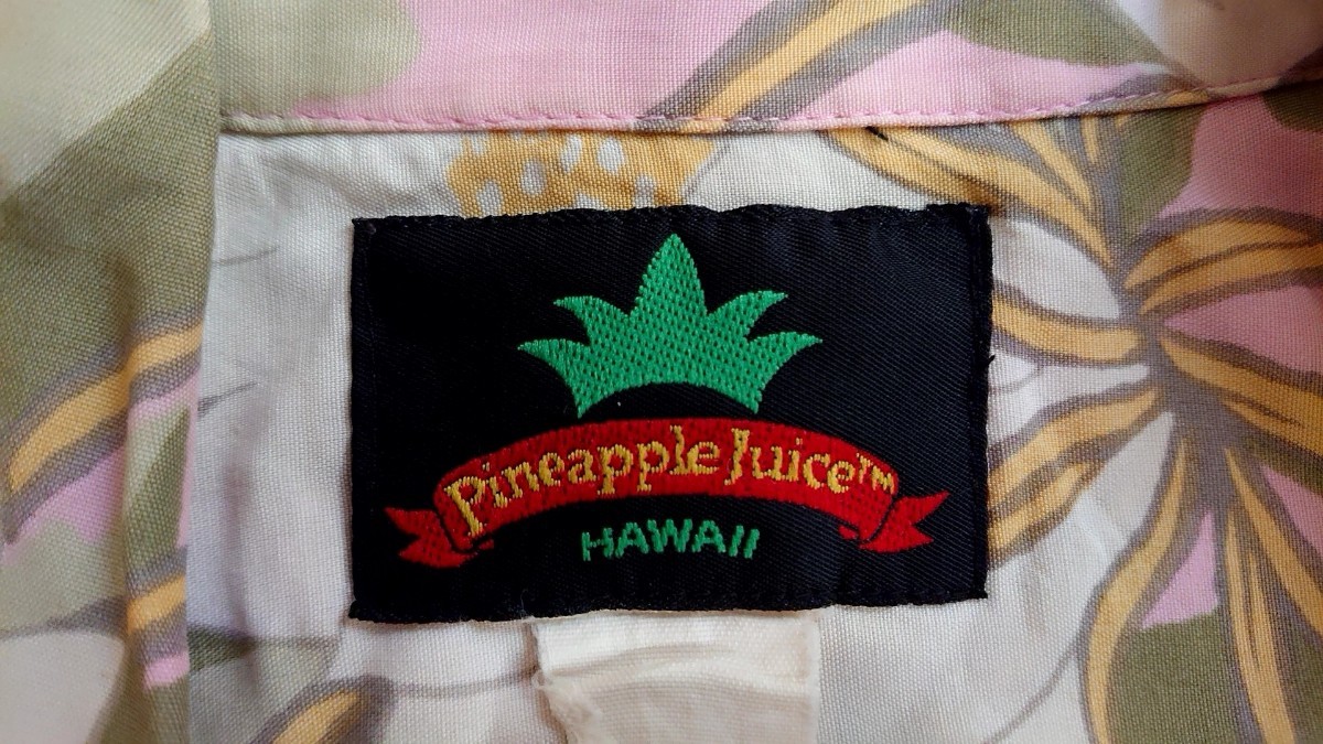 ハワイアンシャツ Pineapple Juice MADE IN HAWAII USA 古着_画像3
