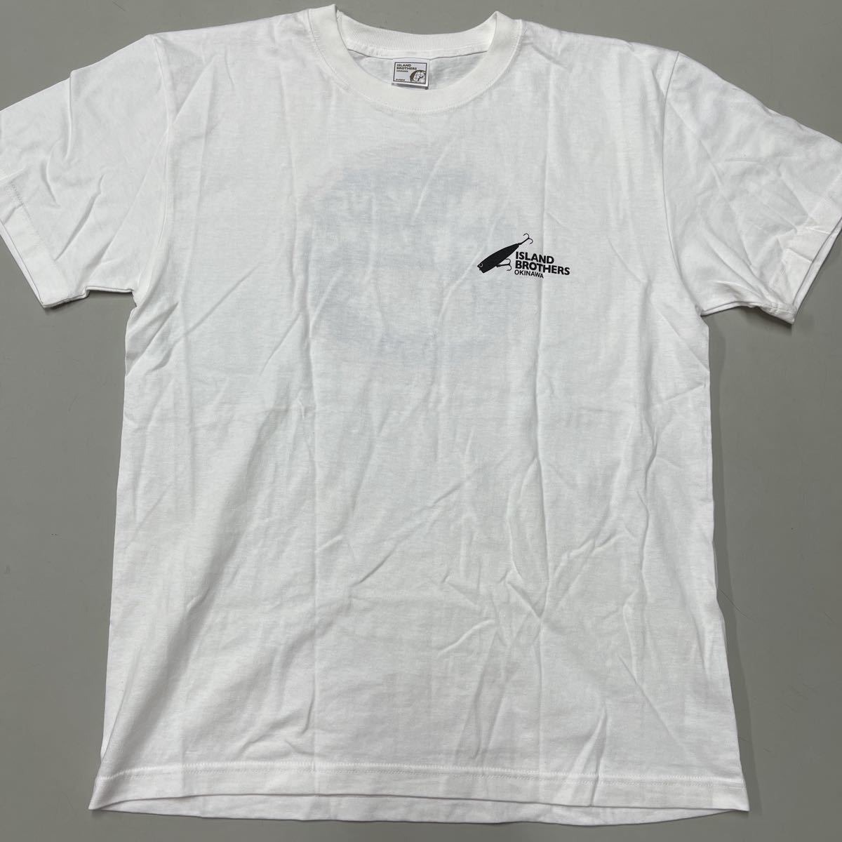ISLAND BROTHERS OKINAWA Tシャツ 半袖 Ｌサイズ メンズ 白 ホワイト ルアー フィッシング 釣り沖縄_画像3