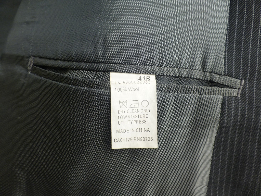 ◆CALVIN KLEIN CK ジャケット 41R 美品 ピークドラペル グレーストライプ カルバンクライン_画像5