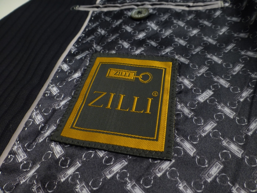 ◆ZILLI PARIS ジリー スーツ 58L 新品 黒 リネン シャドーストライプ 超キングサイズ