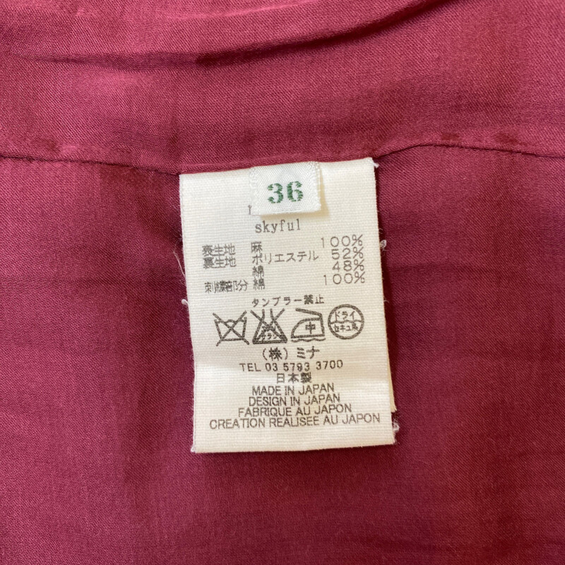 mina perhonen ミナ ペルホネン コート 七分袖 レッド サイズ36