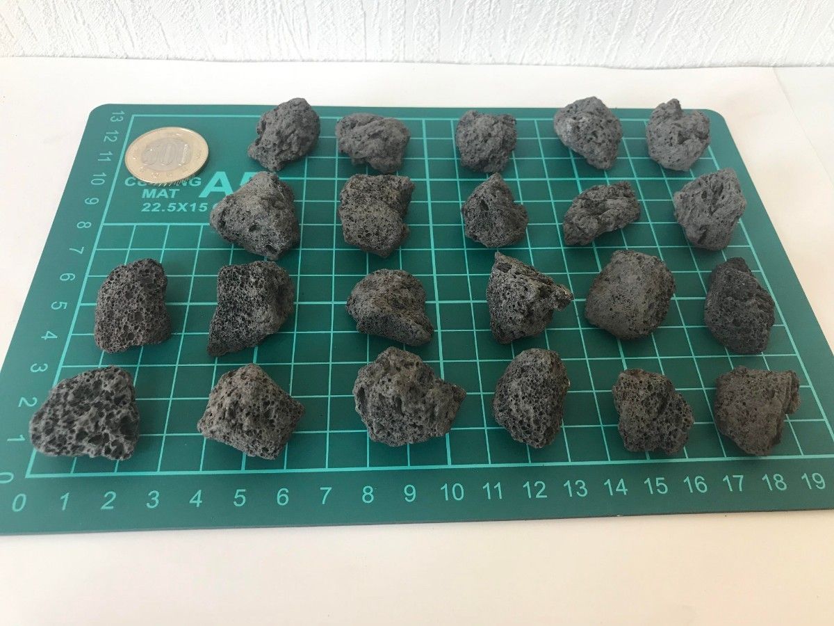 1　黒溶岩石　小粒30個　アクアリウム　テラリウム　コゲリウム 水草 ADA
