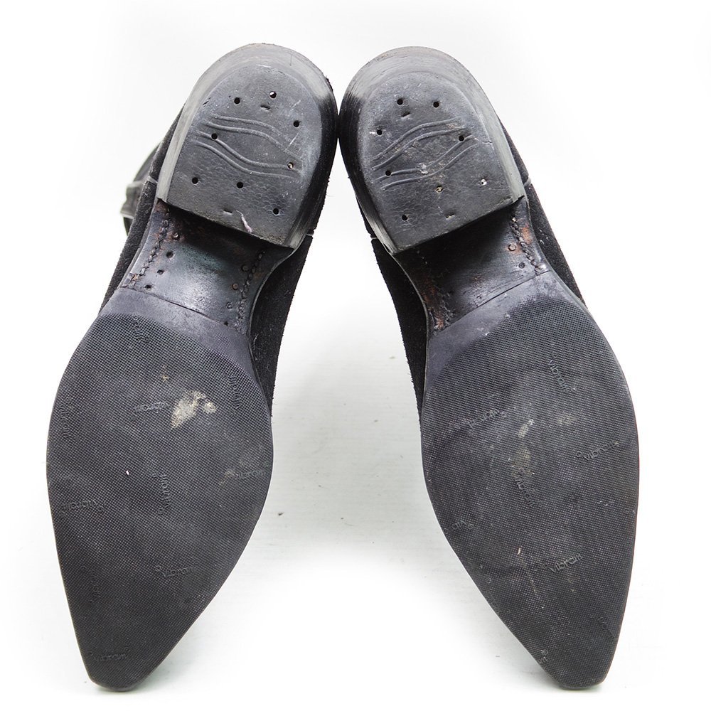27.5cm相当　BOULET　ブーレイ　ウエスタンブーツ　70s　カナダ製　レザーシューズ　革靴　本革　カウボーイ　スウェード　ブラック　U7693_画像5