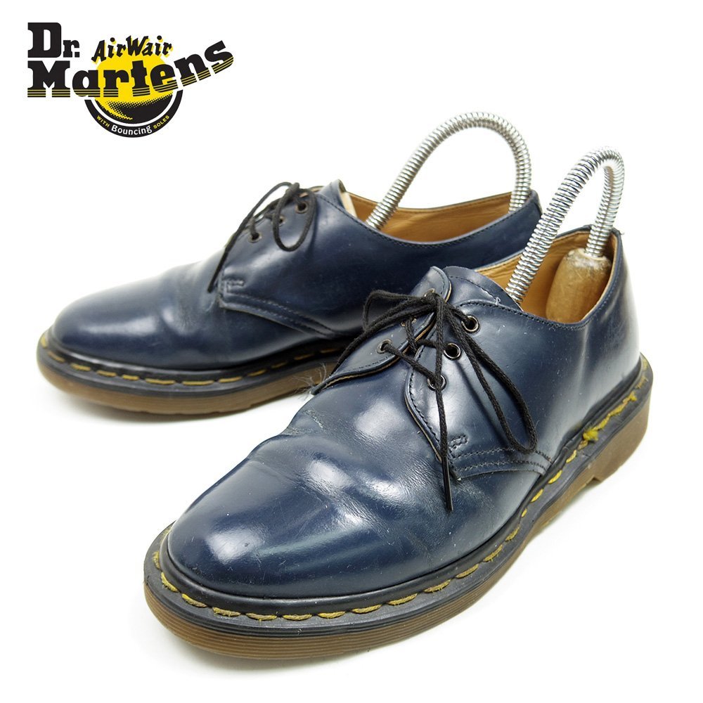 英国製　UK5　24cm相当　Dr.Martens　ドクターマーチン　3ホール　レザーシューズ　ワークブーツ　革靴　ネイビー　紺　イングランド/U7744