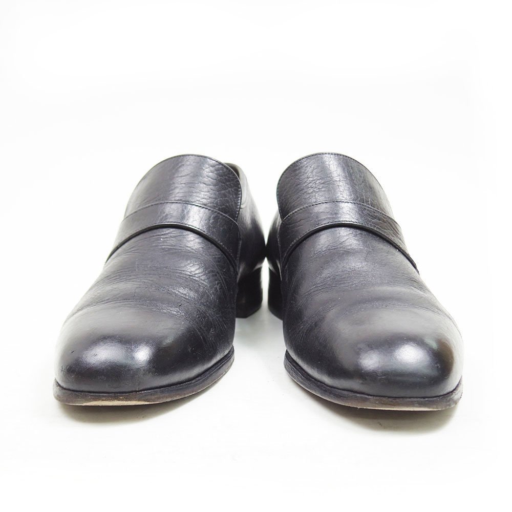 10D表記　28cm相当　Vintage Leather Shoes　ヴィンテージレザーシューズ　スリッポン　スクエアトゥ　革靴　ブラック　黒　/U7869_画像3