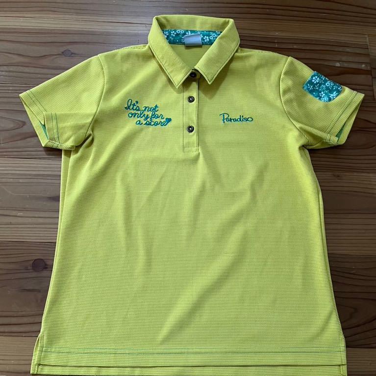 送料込み！Paradiso 半袖ポロシャツ 黄色 Mサイズ イエロー パラディーゾ 半袖シャツ ブリヂストン GOLF ゴルフウェア