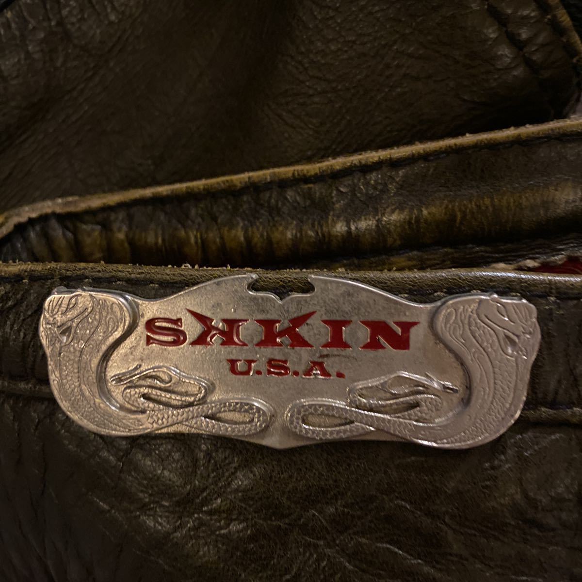 激レア】SKKIN USA レザーパンツ ◇検◇ クロムハーツ シルバー