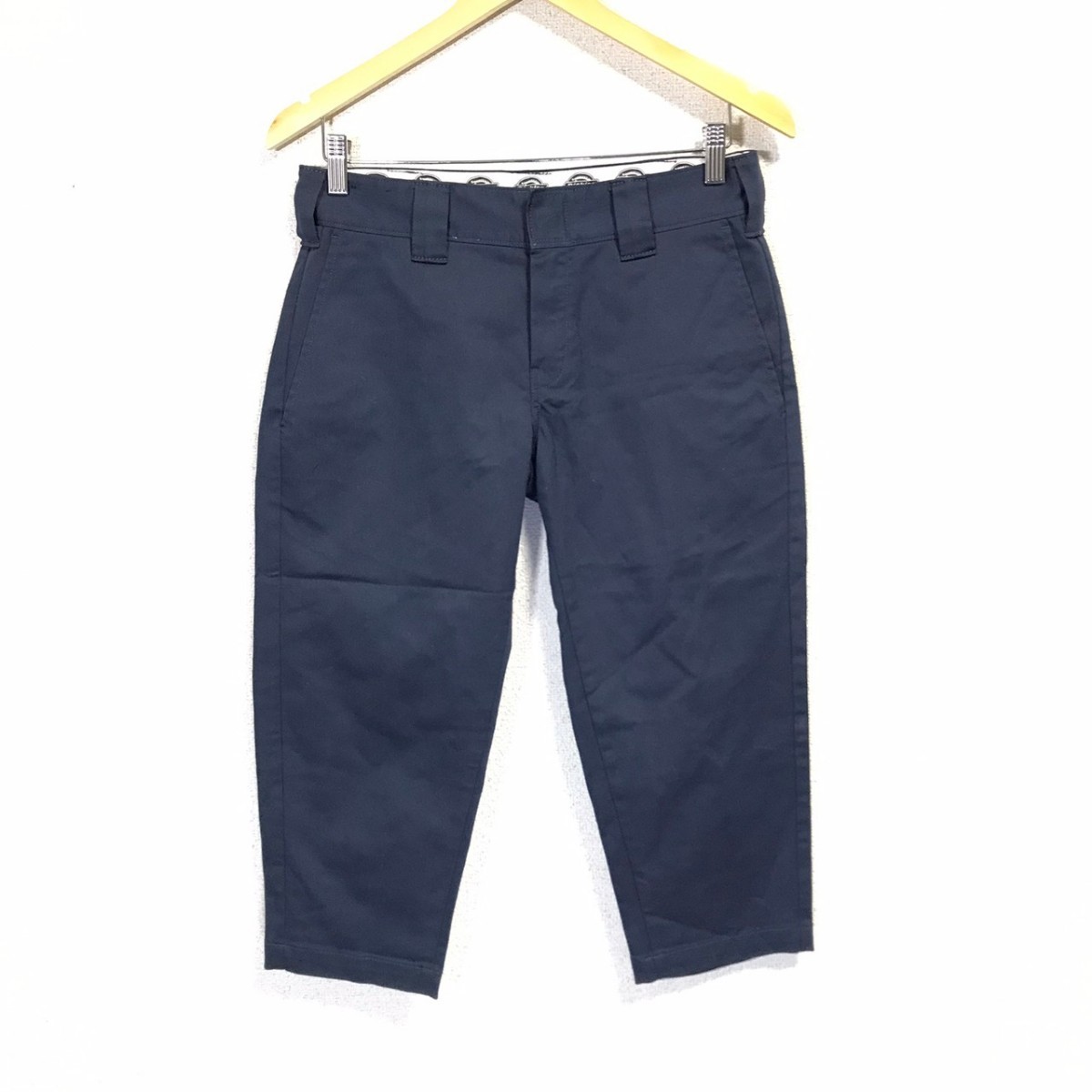 F6967dL Dickies ディッキーズ サイズ28 (S位) クロップドパンツ ワークパンツ チノパン ネイビー メンズ レディース 春夏 カジュアル_画像1