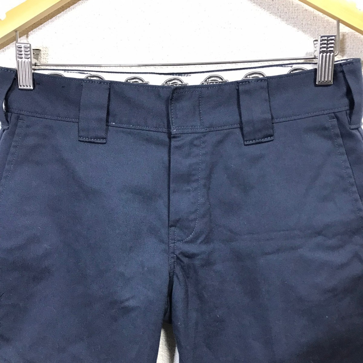 F6967dL Dickies ディッキーズ サイズ28 (S位) クロップドパンツ ワークパンツ チノパン ネイビー メンズ レディース 春夏 カジュアル_画像5