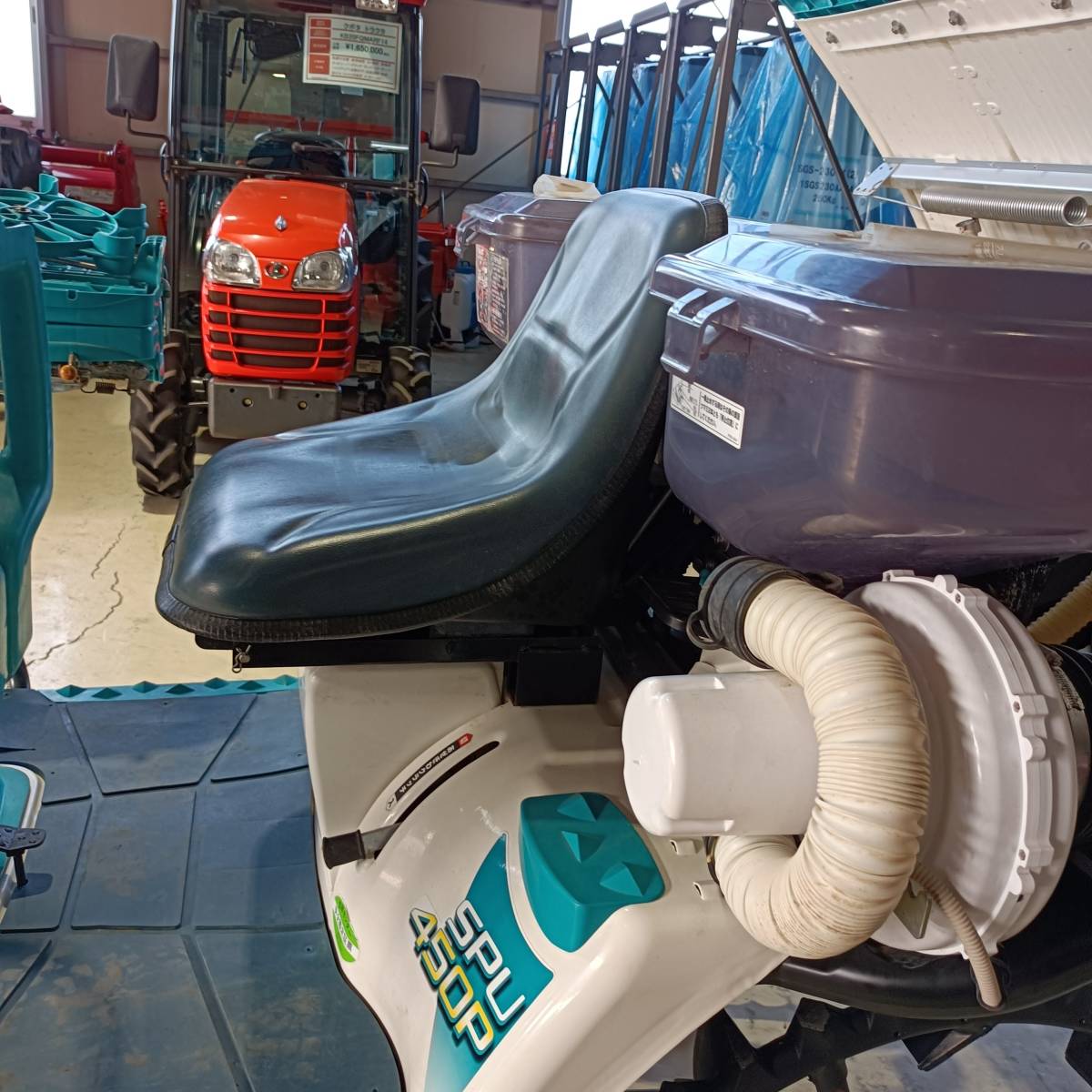 埼玉発 クボタ 田植機 SPU450P-IFR 点検整備済 オイル・フィルター交換済み 優ゆうローター付 施肥機付 4条植 8