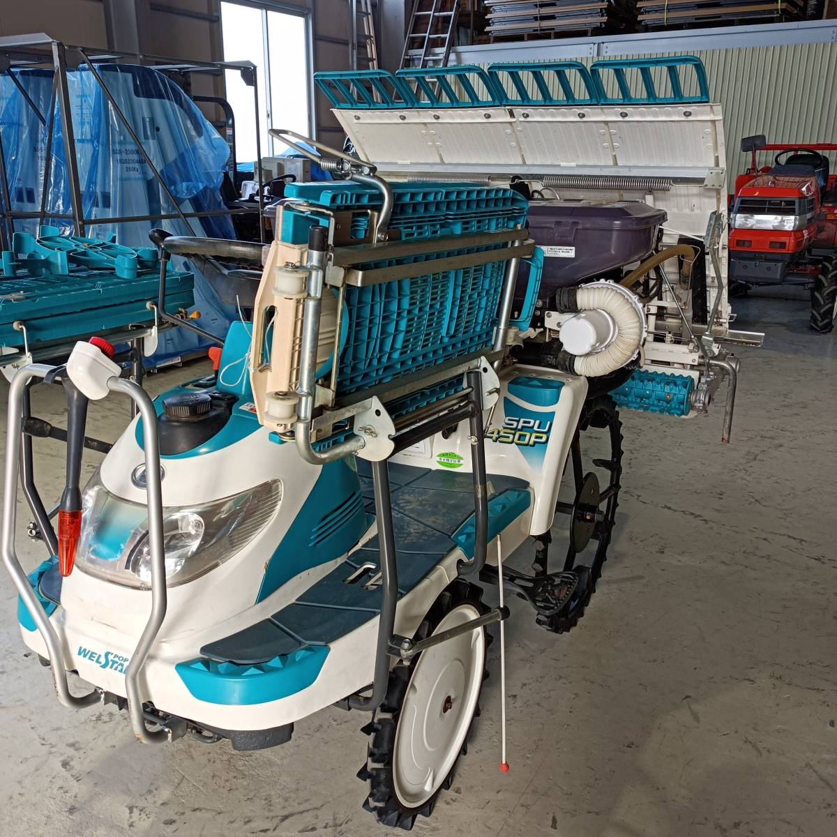 埼玉発 クボタ 田植機 SPU450P-IFR 点検整備済 オイル・フィルター交換済み 優ゆうローター付 施肥機付 4条植