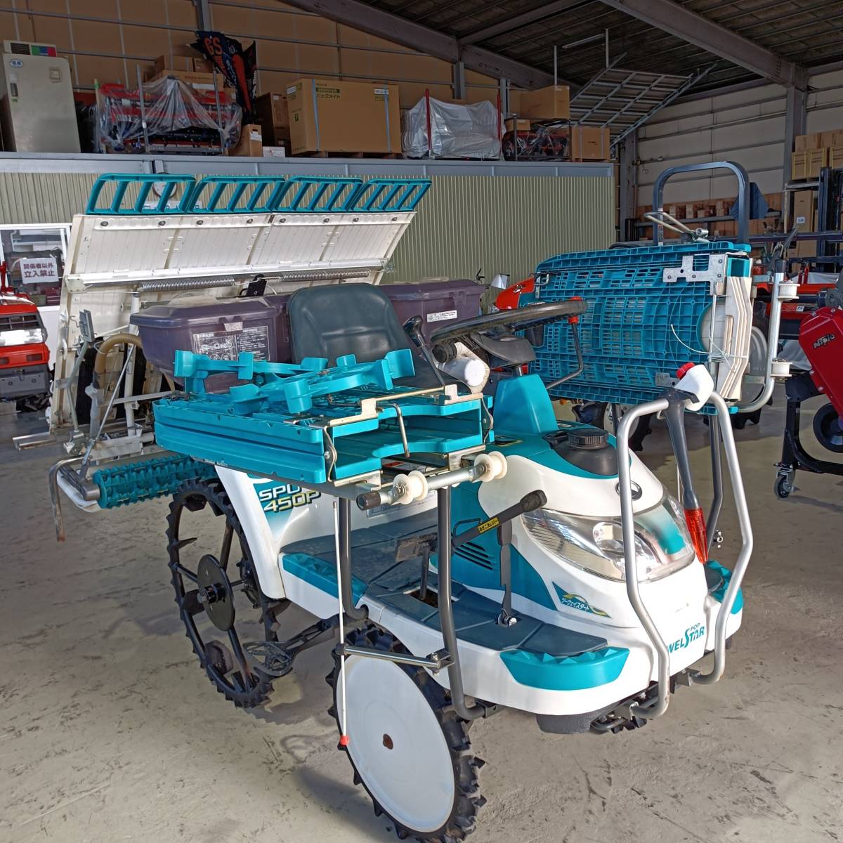 埼玉発 クボタ 田植機 SPU450P-IFR 点検整備済 オイル・フィルター交換済み 優ゆうローター付 施肥機付 4条植 2