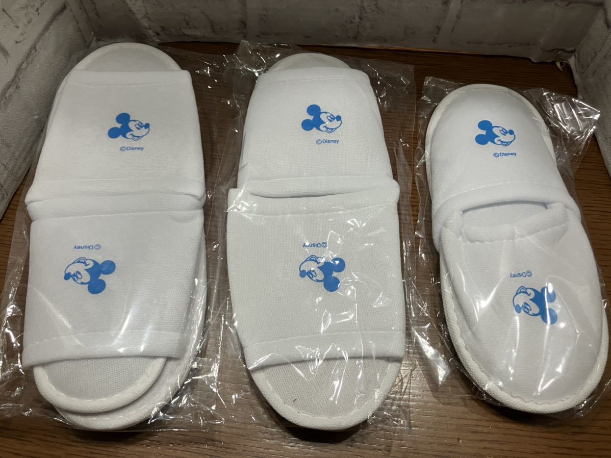  Disney hotel amenity slippers 3 pairs set 