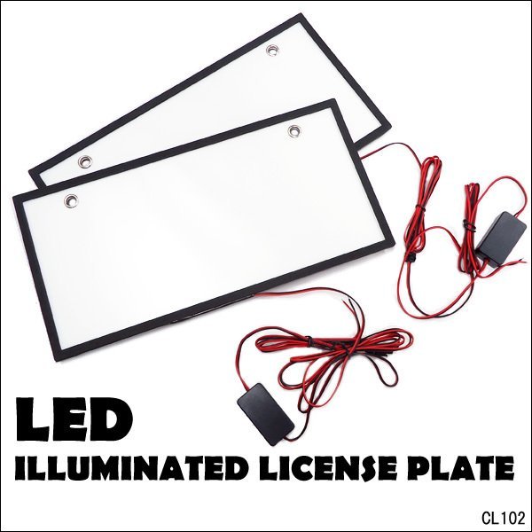 LEDナンバープレート [2枚セット] 字光式 白 全面発光 超薄型 12V24V兼用/12_画像1