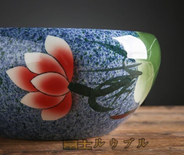 最新作人気推薦☆ 綺麗な陶器製手描きの逸品 径41cm_画像3