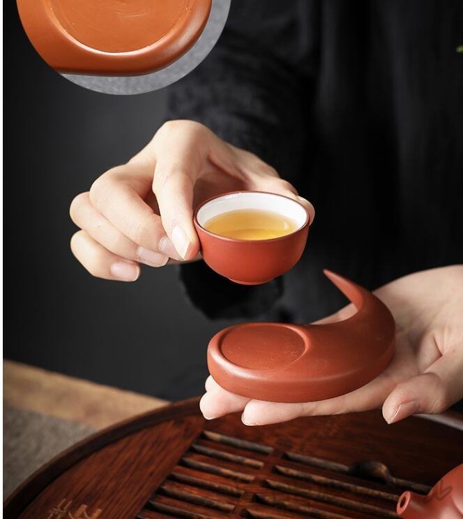 美品登場★ 茶寵置物乾坤魚手作り養生精品茶芸紫砂茶皿茶茶道八卦置物_画像4