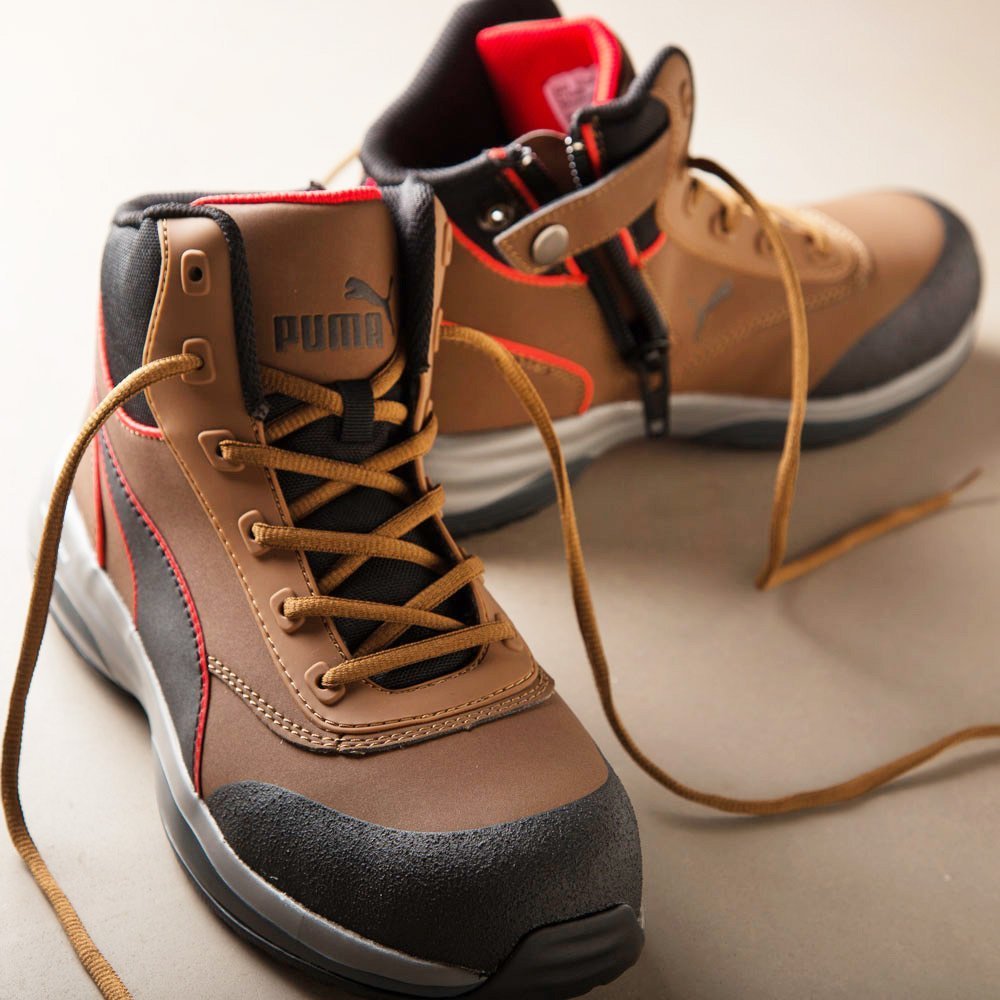 PUMA NO.63.554.0-270　サイズ：27.0cm ラピッド・ブラウン・ミッド・ジップ　安全靴 作業靴 PUMA SAFETY MOTION CLOUD