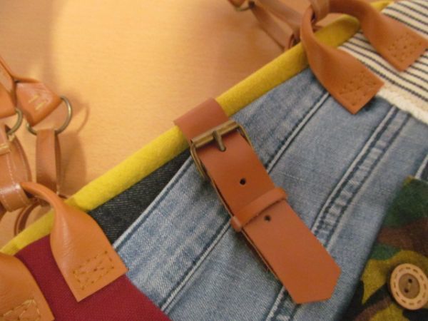 50873)ハンドメイド 作家様 デニムバッグ 未使用 トートバッグ