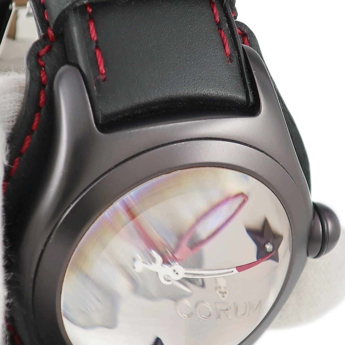 3年保証】 コルム バブル ナイトフライヤー 082.150.45 純正ダイヤ PVD加工SS ドーム型ガラス スカル 星 限定 自動巻き メンズ  腕時計