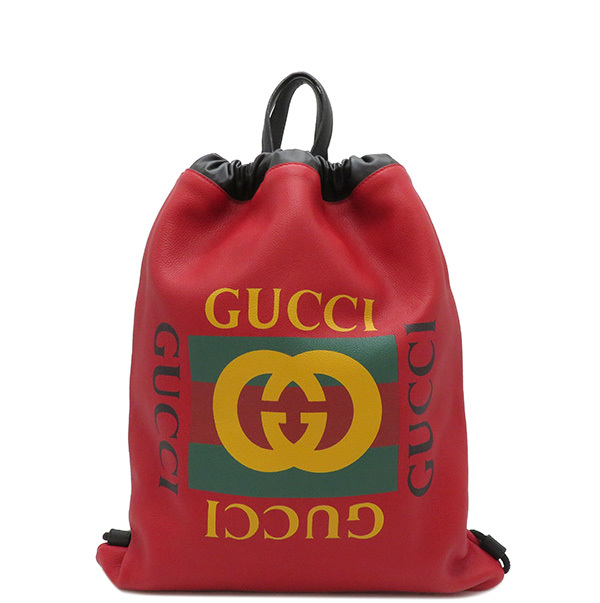 最新品国産】 Gucci グッチ 516639 シェリーライン GUCCIロゴプリント ドローストリング 2WAY バックパック トートバッグ  レザー アイボリーの通販 by ブランドショップ リファレンス神戸｜グッチならラクマ