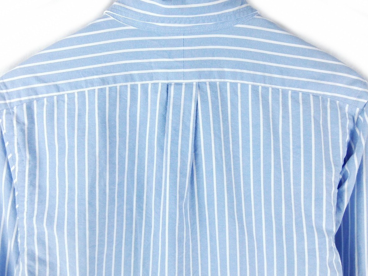 #RALPH LAUREN Ralph Lauren / CUSTOM FIT / мужской / голубой полоса / кнопка down длинный рукав рубашка size S / tops 