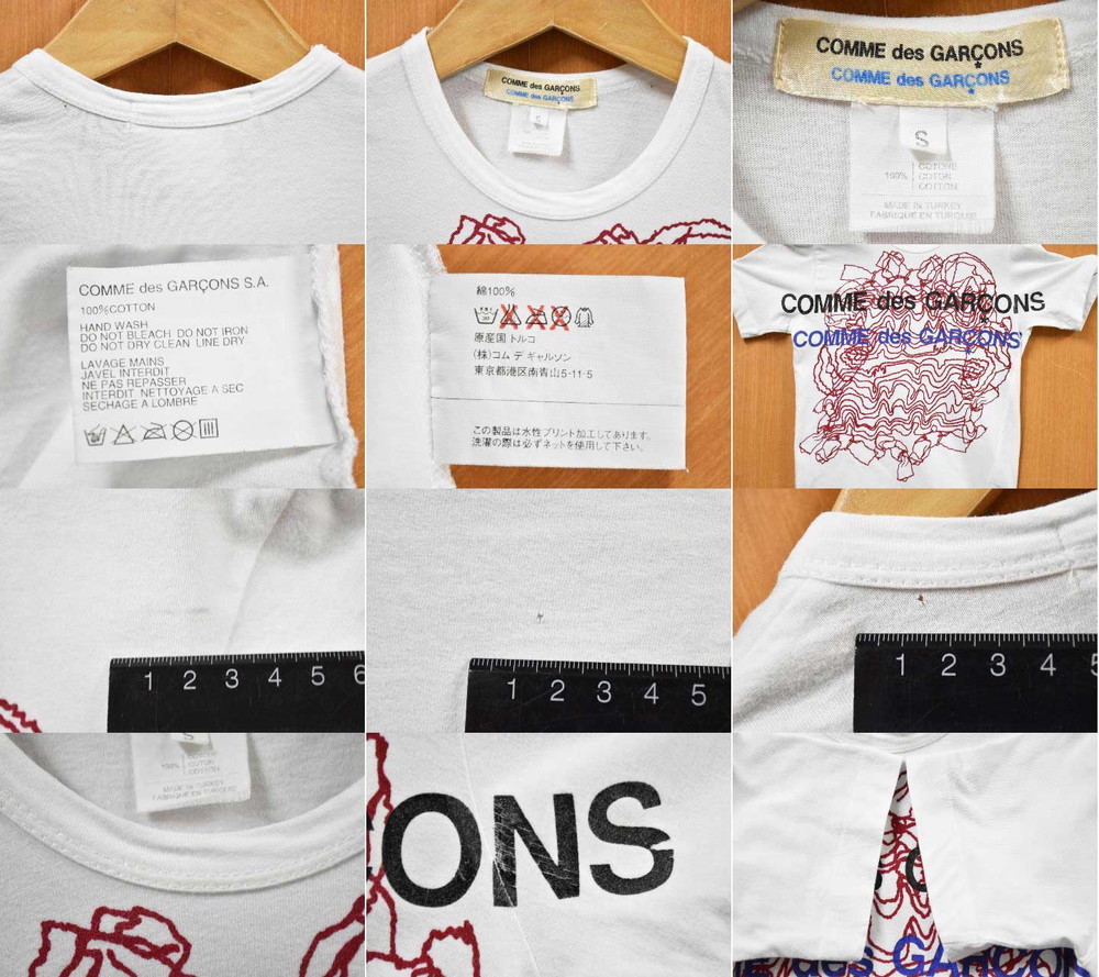 ヴィンテージ 90年~00年 トルコ製 コム・デ・ギャルソン コム・デ・ギャルソン 半袖Tシャツ ホワイト レディースS(25353_画像3