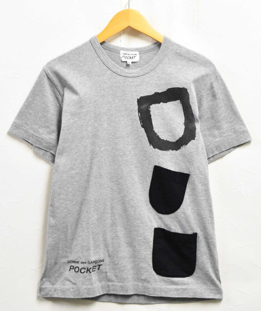 【AD2011】日本製 コム・デ・ギャルソン ポケット コットン 半袖 Tシャツ ヘザーグレー メンズM(31260