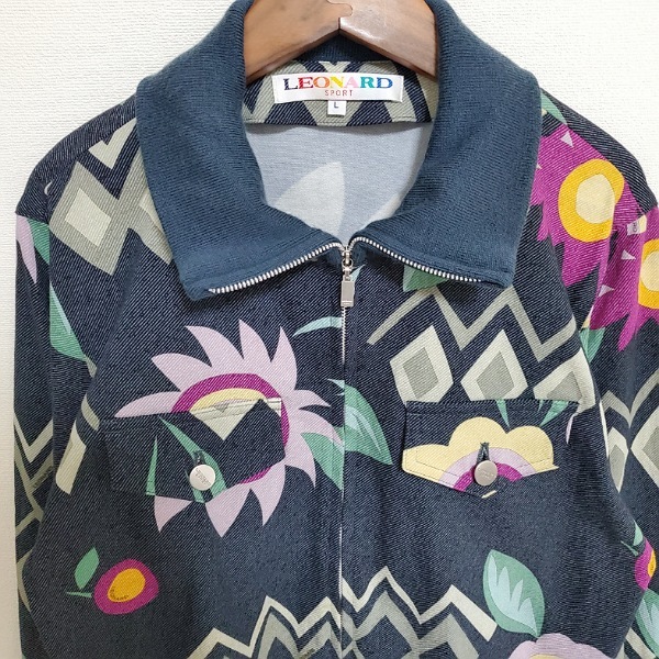 apc レオナールスポーツ LEONARD SPORT ブルゾン L グレー系 紺 ジップ