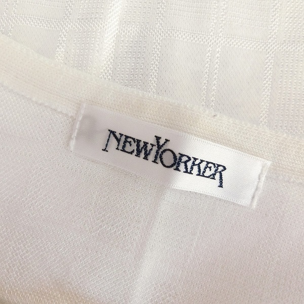 #snc new yo- car NEWYORKER cut and sewn 17 white check short sleeves large size lady's [803144]