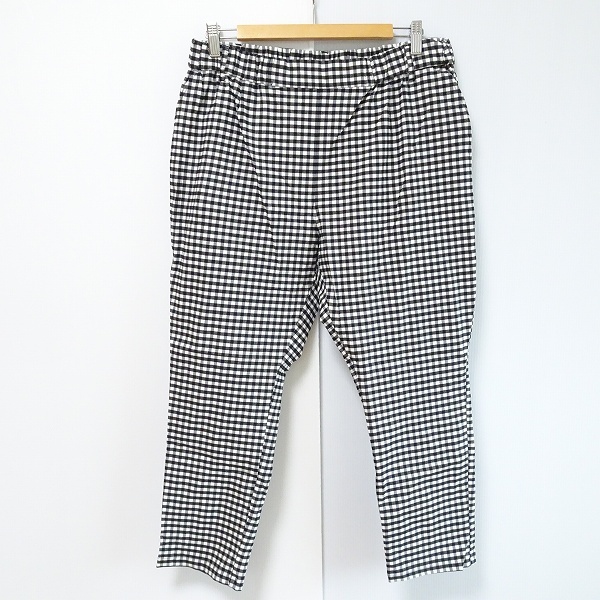 #anc As Know As o Ora kaAS KNOW AS must have olaca pants 17 black white silver chewing gum check ankle height large size lady's [805235]